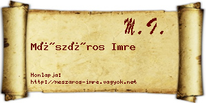 Mészáros Imre névjegykártya