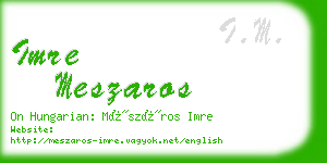 imre meszaros business card